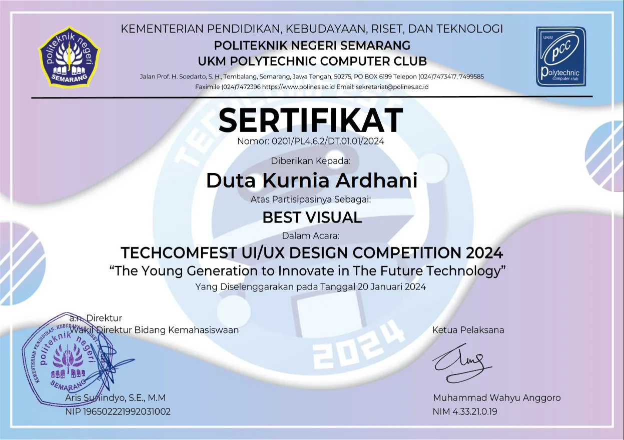 Best Visual Techomfest UI/UX Design Competition