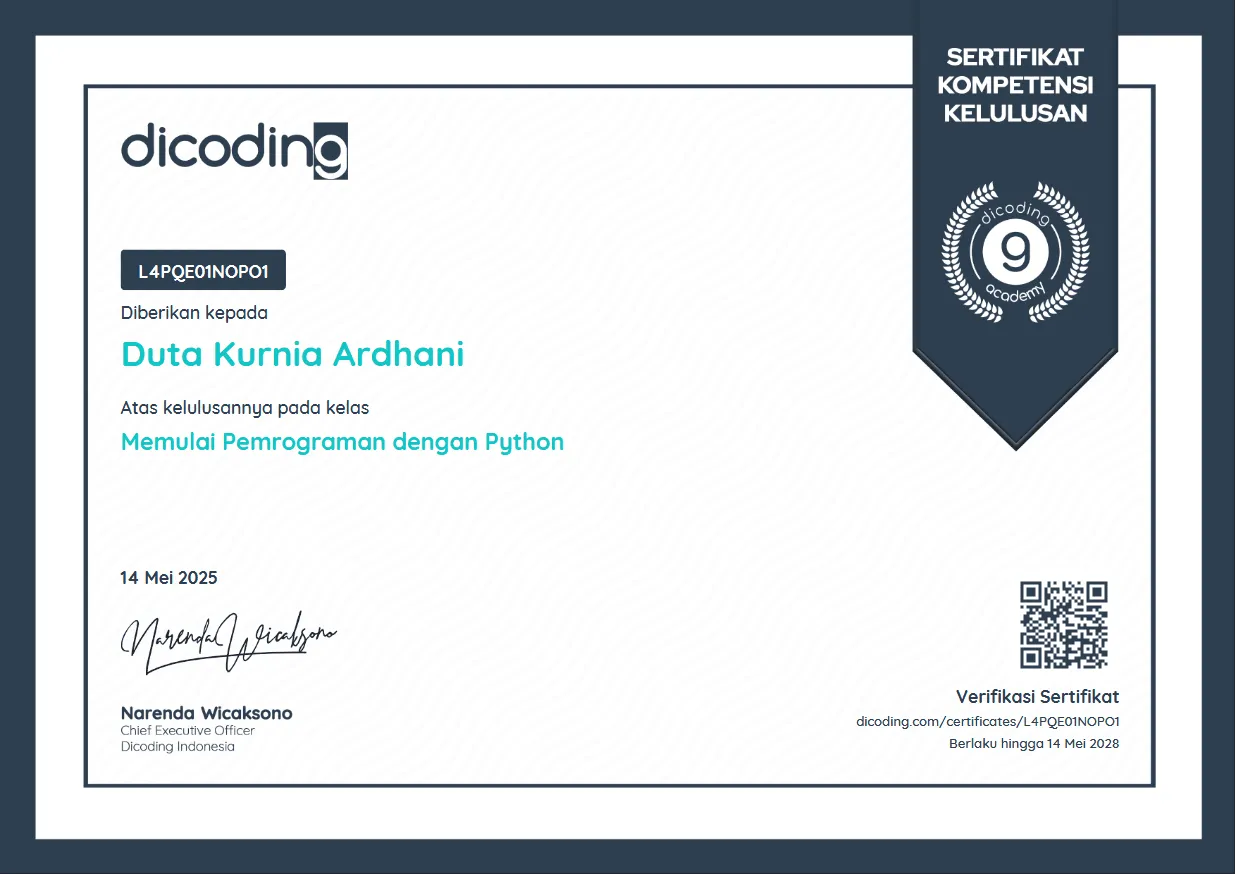 Memulai Pemrograman dengan python