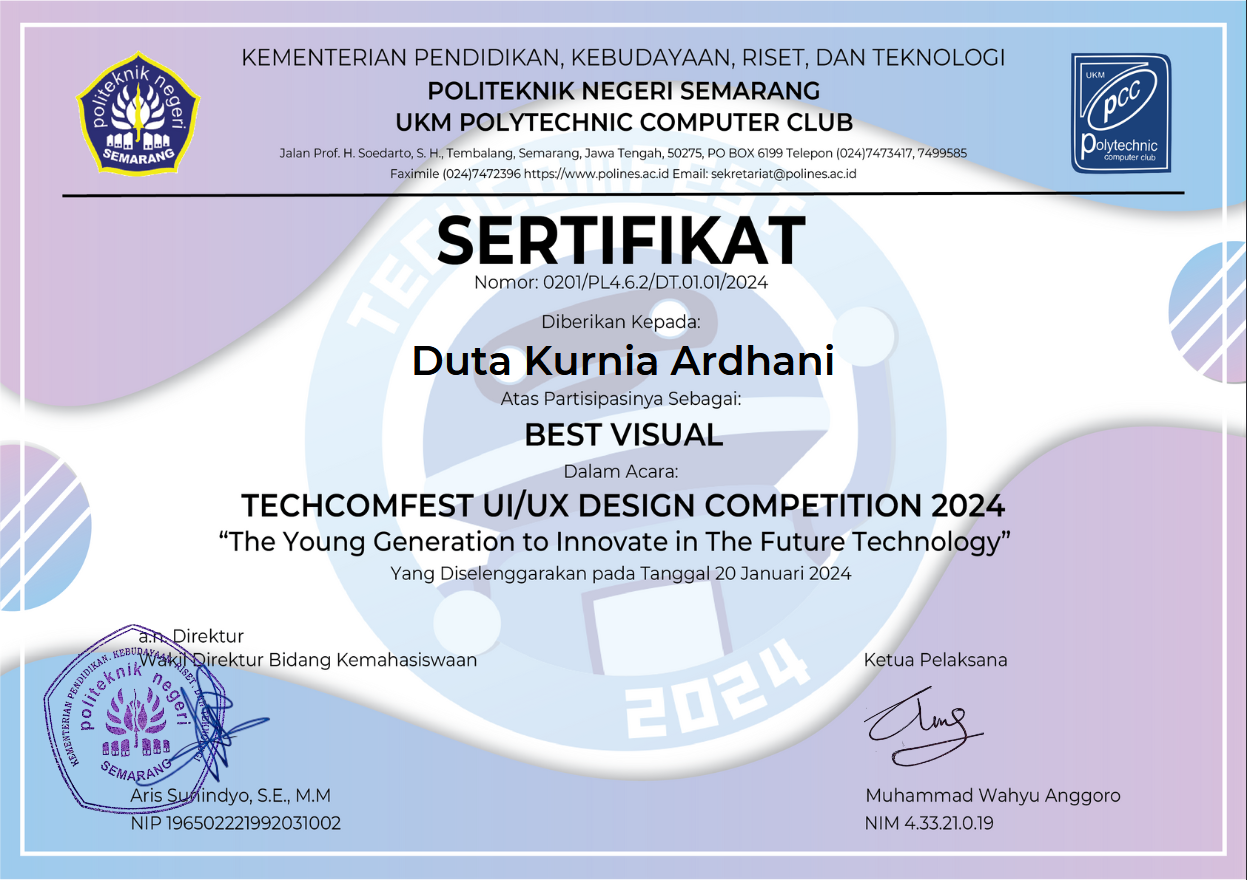 Best Visual Techomfest UI/UX Design Competition