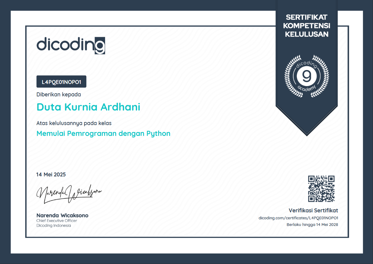 Memulai Pemrograman dengan python